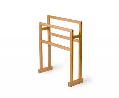 Arena Floor Standing Bamboo Towel Rail